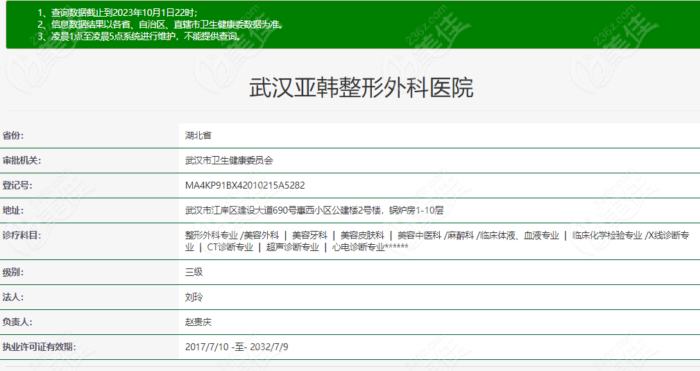 武汉亚韩整形外科医院资质